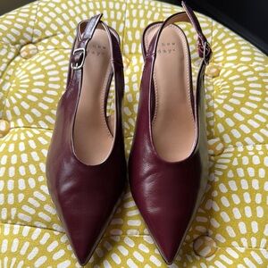 A New Day Women's Burgundy Slingback Heels